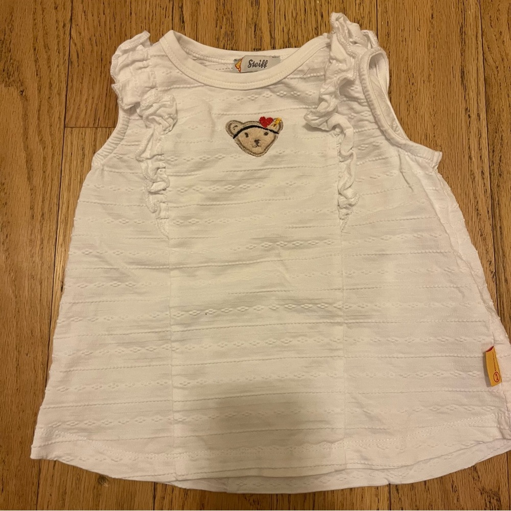 Steiff Ruffle Sleeveless top with Bear